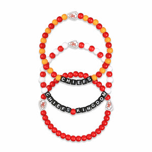 Kansas City Chiefs NFL 3 Pack Beaded Friendship Bracelet