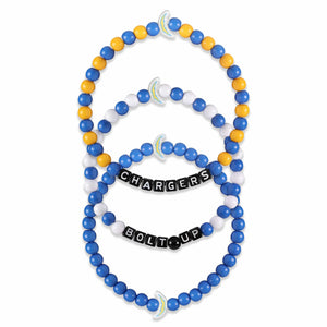 Los Angeles Chargers NFL 3 Pack Beaded Friendship Bracelet