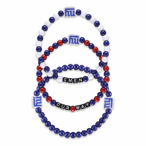 New York Giants NFL 3 Pack Beaded Friendship Bracelet