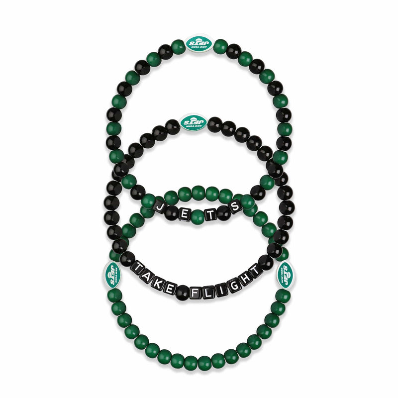 New York Jets NFL 3 Pack Beaded Friendship Bracelet