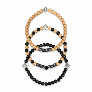 New Orleans Saints NFL 3 Pack Beaded Friendship Bracelet