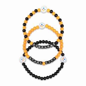 Pittsburgh Steelers NFL 3 Pack Beaded Friendship Bracelet