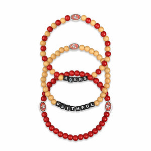 San Francisco 49ers NFL 3 Pack Beaded Friendship Bracelet
