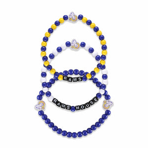 Los Angeles Rams NFL 3 Pack Beaded Friendship Bracelet