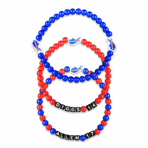Buffalo Bills NFL Josh Allen & Stefon Diggs 3 Pack Player Beaded Friendship Bracelet