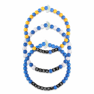 Los Angeles Chargers NFL Justin Herbert & Joey Bosa 3 Pack Player Beaded Friendship Bracelet
