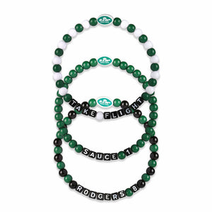 New York Jets NFL Aaron Rodgers & Sauce Gardner 3 Pack Player Beaded Friendship Bracelet