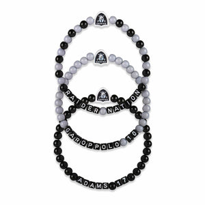 Las Vegas Raiders NFL Jimmy Garoppolo & Davante Adams 3 Pack Player Beaded Friendship Bracelet