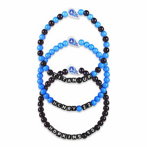 Tennessee Titans NFL Derrick Henry & DeAndre Hopkins 3 Pack Player Beaded Friendship Bracelet