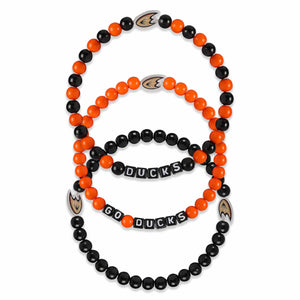 Anaheim Ducks NHL 3 Pack Beaded Friendship Bracelet