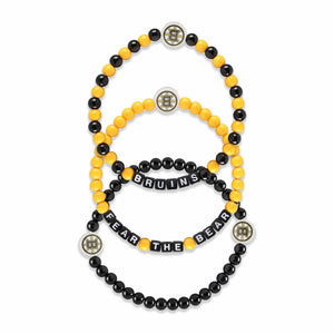Boston Bruins NHL 3 Pack Beaded Friendship Bracelet