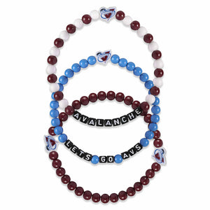 Colorado Avalanche NHL 3 Pack Beaded Friendship Bracelet