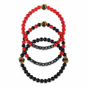 Chicago Blackhawks NHL 3 Pack Beaded Friendship Bracelet
