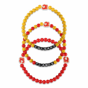 Calgary Flames NHL 3 Pack Beaded Friendship Bracelet