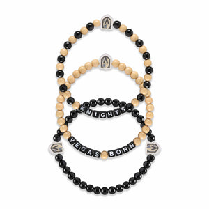 Vegas Golden Knights NHL 3 Pack Beaded Friendship Bracelet