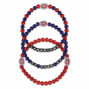 Montreal Canadiens NHL 3 Pack Beaded Friendship Bracelet