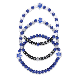 Toronto Maple Leafs NHL 3 Pack Beaded Friendship Bracelet