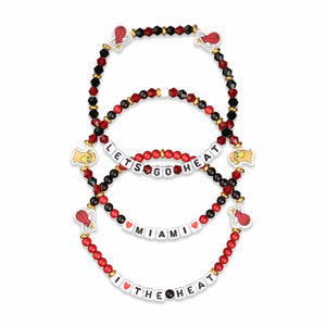 Miami Heat NBA 3 Pack Friendship Bracelet