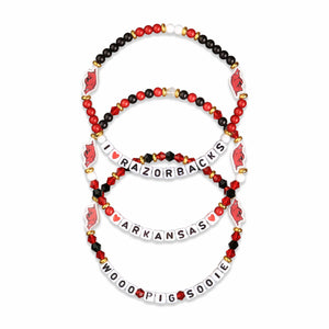 Arkansas Razorbacks NCAA 3 Pack Friendship Bracelet