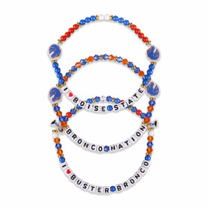 Boise State Broncos NCAA 3 Pack Friendship Bracelet