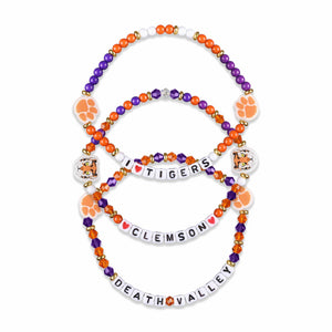 Clemson Tigers NCAA 3 Pack Friendship Bracelet