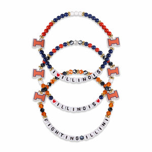 Illinois Fighting Illini NCAA 3 Pack Friendship Bracelet
