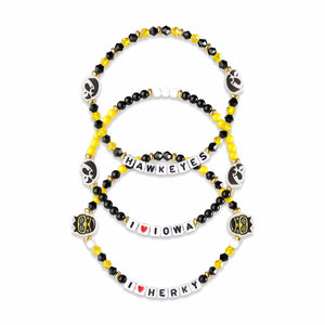 Iowa Hawkeyes NCAA 3 Pack Friendship Bracelet