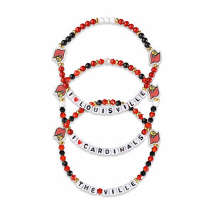 Louisville Cardinals NCAA 3 Pack Friendship Bracelet
