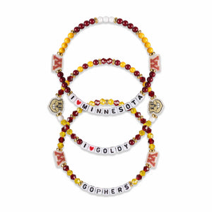 Minnesota Golden Gophers NCAA 3 Pack Friendship Bracelet