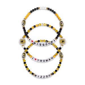 Missouri Tigers NCAA 3 Pack Friendship Bracelet