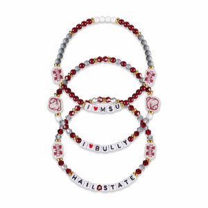 Mississippi State Bulldogs NCAA 3 Pack Friendship Bracelet