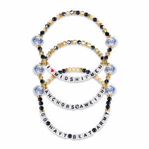 Navy Midshipmen NCAA 3 Pack Friendship Bracelet