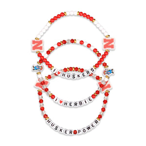 Nebraska Cornhuskers NCAA 3 Pack Friendship Bracelet