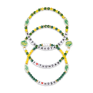 North Dakota State Bison NCAA 3 Pack Friendship Bracelet