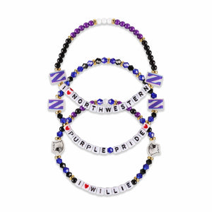 Northwestern Wildcats NCAA 3 Pack Friendship Bracelet
