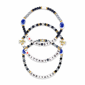 Penn State Nittany Lions NCAA 3 Pack Friendship Bracelet