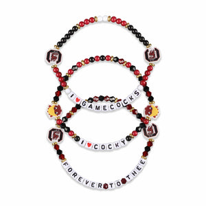 South Carolina Gamecocks NCAA 3 Pack Friendship Bracelet