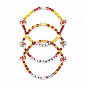 USC Trojans NCAA 3 Pack Friendship Bracelet
