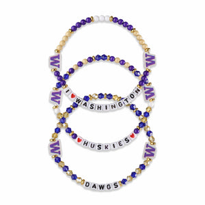 Washington Huskies NCAA 3 Pack Friendship Bracelet