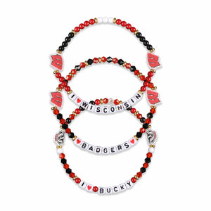 Wisconsin Badgers NCAA 3 Pack Friendship Bracelet