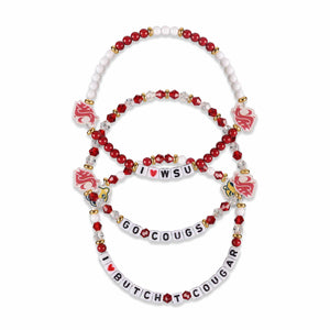 Washington State Cougars NCAA 3 Pack Friendship Bracelet