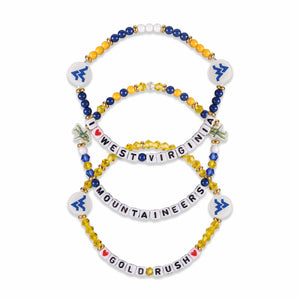 West Virginia Mountaineers NCAA 3 Pack Friendship Bracelet
