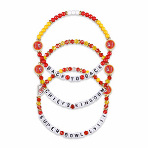 Kansas City Chiefs NFL Super Bowl LVIII Champions 3 Pack Friendship Bracelet