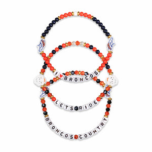 Denver Broncos NFL 3 Pack Friendship Bracelet