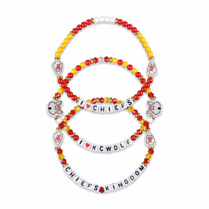 Kansas City Chiefs NFL 3 Pack Friendship Bracelet