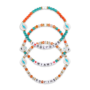Miami Dolphins NFL 3 Pack Friendship Bracelet