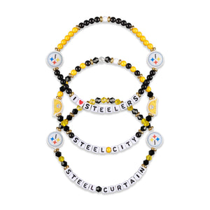 Pittsburgh Steelers NFL 3 Pack Friendship Bracelet