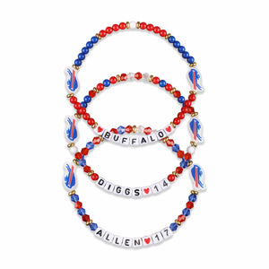 Buffalo Bills NFL Josh Allen & Stefon Diggs 3 Pack Player Friendship Bracelet