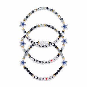 Dallas Cowboys NFL Micah Parsons & CeeDee Lamb 3 Pack Player Friendship Bracelet
