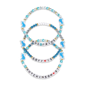 Detroit Lions NFL Jared Goff & Aidan Hutchinson 3 Pack Player Friendship Bracelet